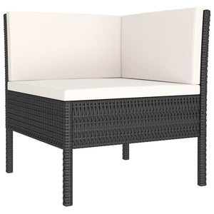 8 Piece Patio Lounge Set with Cushions Poly Rattan Brown