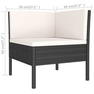 8 Piece Patio Lounge Set with Cushions Poly Rattan Brown