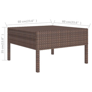 14 Piece Patio Lounge Set with Cushions Poly Rattan Brown