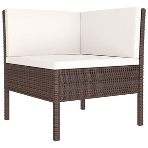 12 Piece Patio Lounge Set with Cushions Poly Rattan Brown