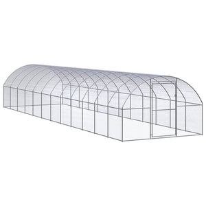 Outdoor Chicken Coop 9.8'x39.4'x6.6'Galvanized Steel