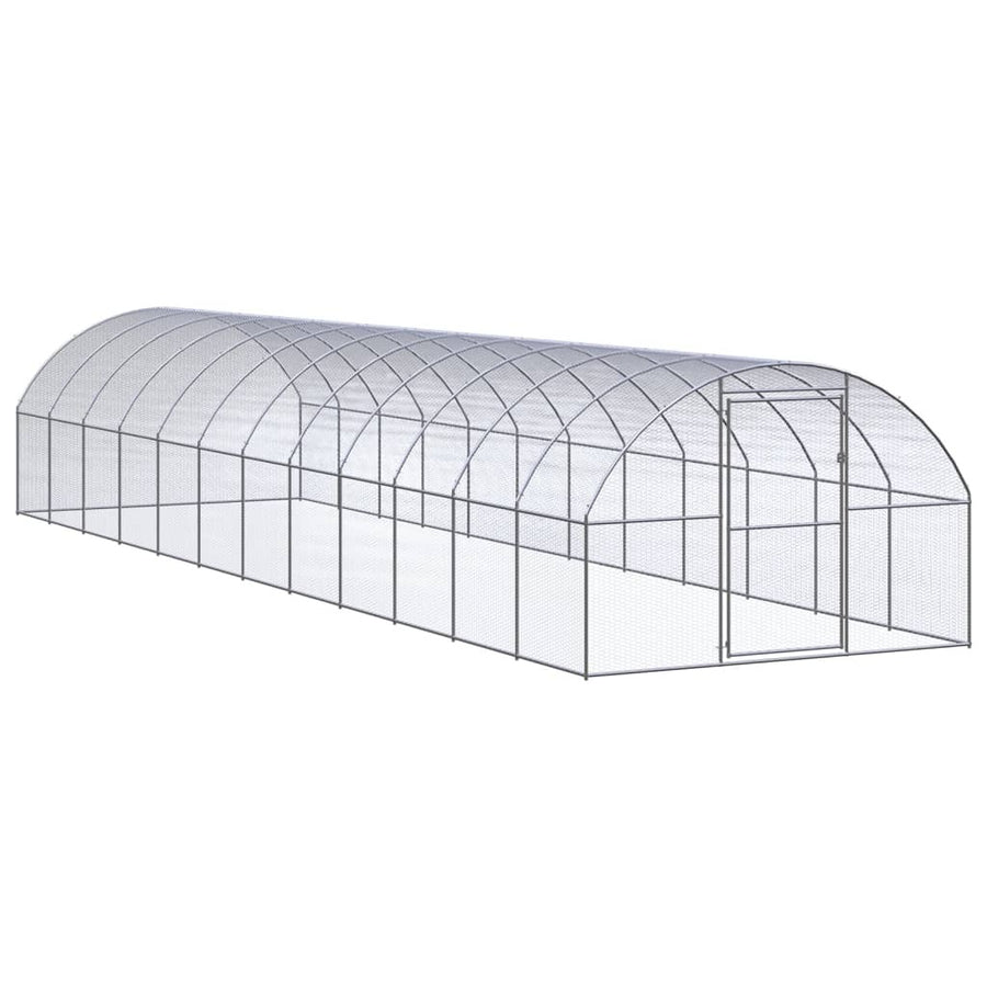 Outdoor Chicken Coop 9.8'x39.4'x6.6'Galvanized Steel