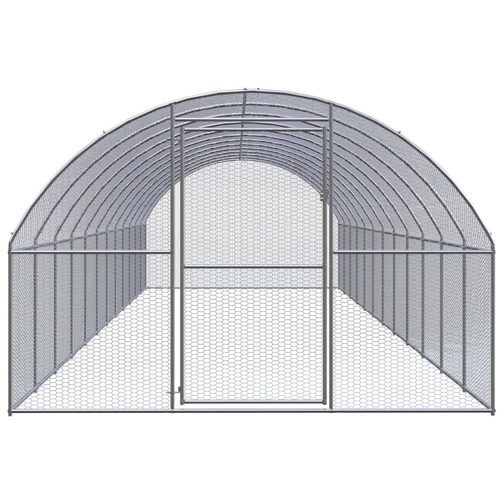 Outdoor Chicken Coop 9.8'x39.4'x6.6'Galvanized Steel