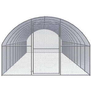 Outdoor Chicken Coop 9.8'x39.4'x6.6'Galvanized Steel