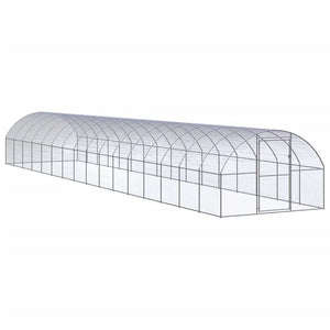 Outdoor Chicken Coop 9.8'x52.5'x6.6'Galvanized Steel