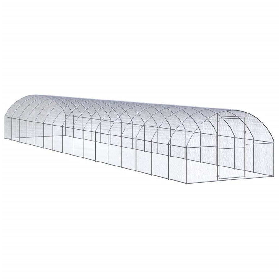 Outdoor Chicken Coop 9.8'x52.5'x6.6'Galvanized Steel
