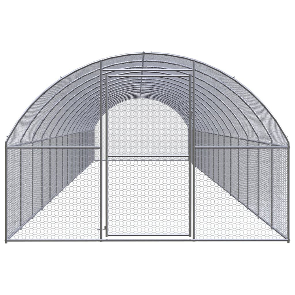 Outdoor Chicken Coop 9.8'x52.5'x6.6'Galvanized Steel