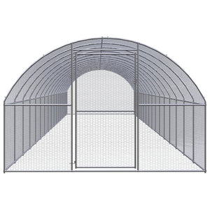 Outdoor Chicken Coop 9.8'x52.5'x6.6'Galvanized Steel