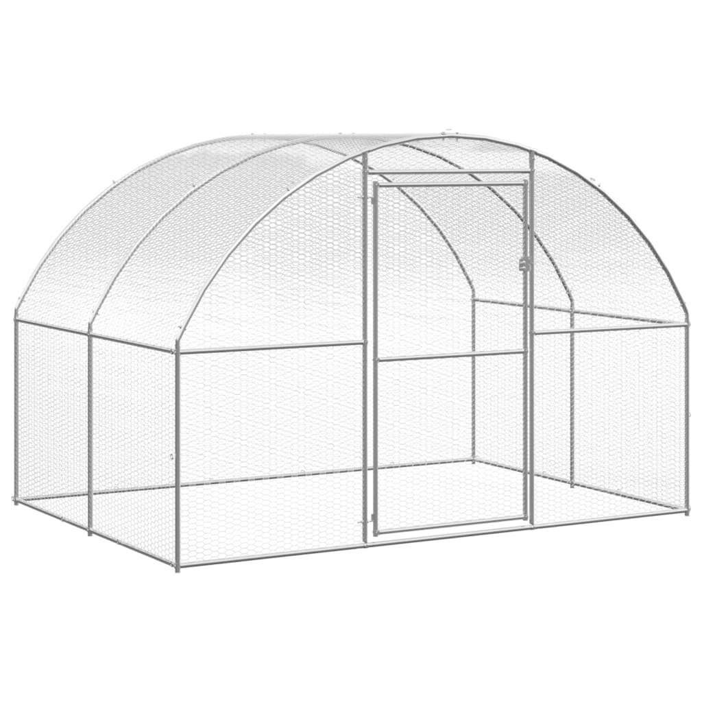 Outdoor Chicken Coop 9.8'x52.5'x6.6'Galvanized Steel