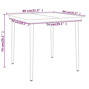 3 Piece Patio Dining Set Black