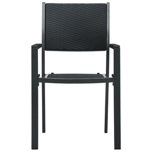 3 Piece Patio Dining Set Black