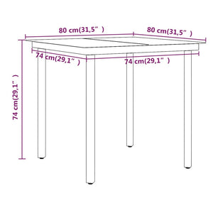 3 Piece Patio Dining Set with Cushions Gray and Black
