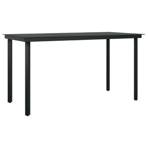 7 Piece Patio Dining Set Black