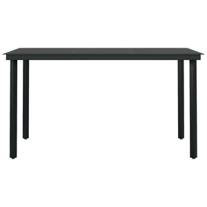 7 Piece Patio Dining Set Black