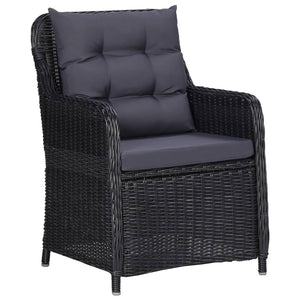 7 Piece Patio Dining Set Black