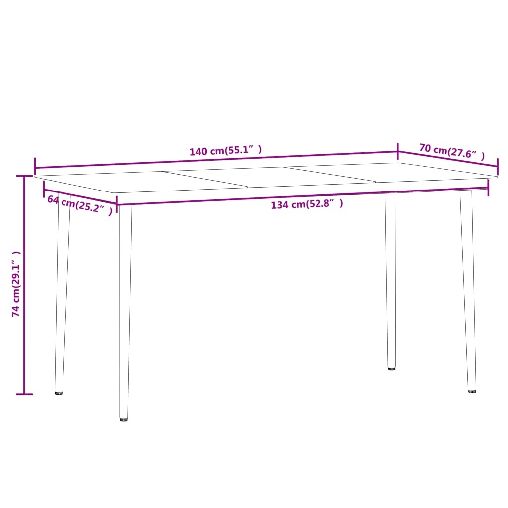 7 Piece Patio Dining Set Black