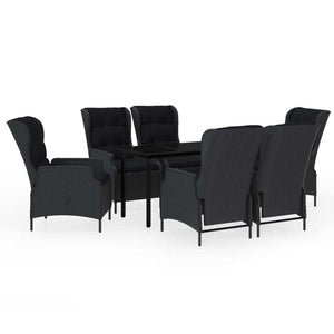 7 Piece Patio Dining Set Dark Gray