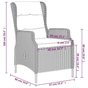 7 Piece Patio Dining Set Brown