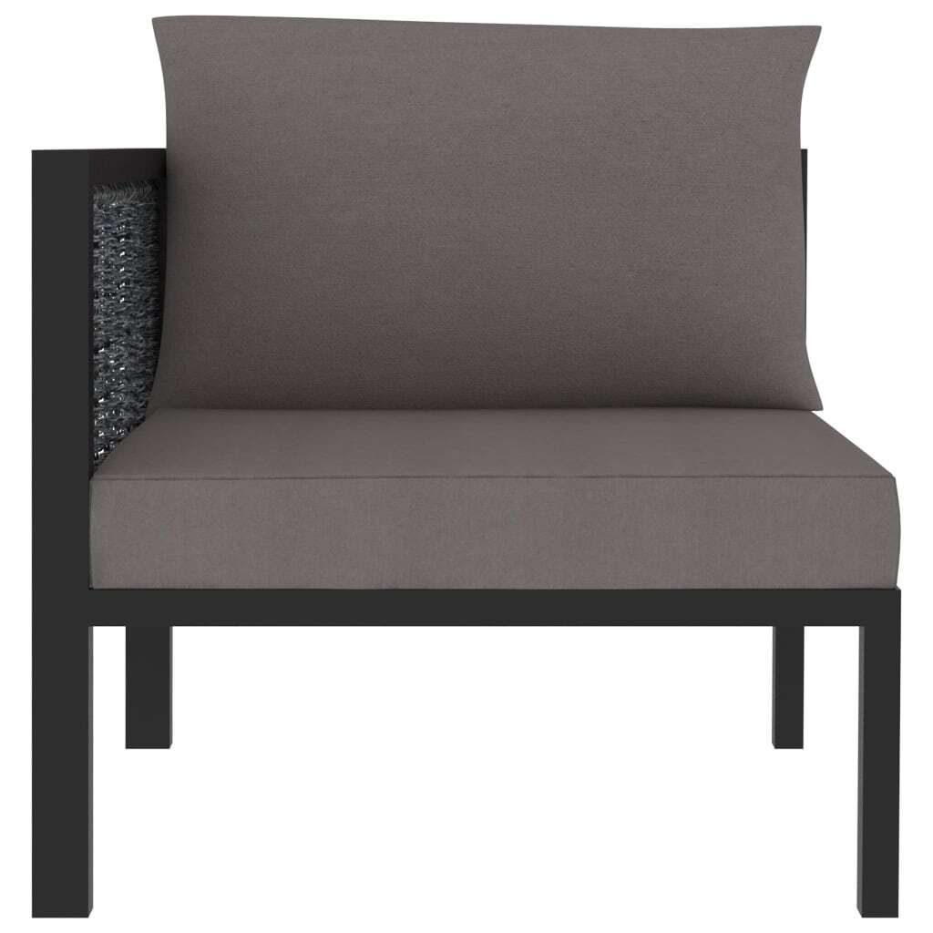Sectional Corner Sofa with Right Armrest Poly Rattan Anthracite