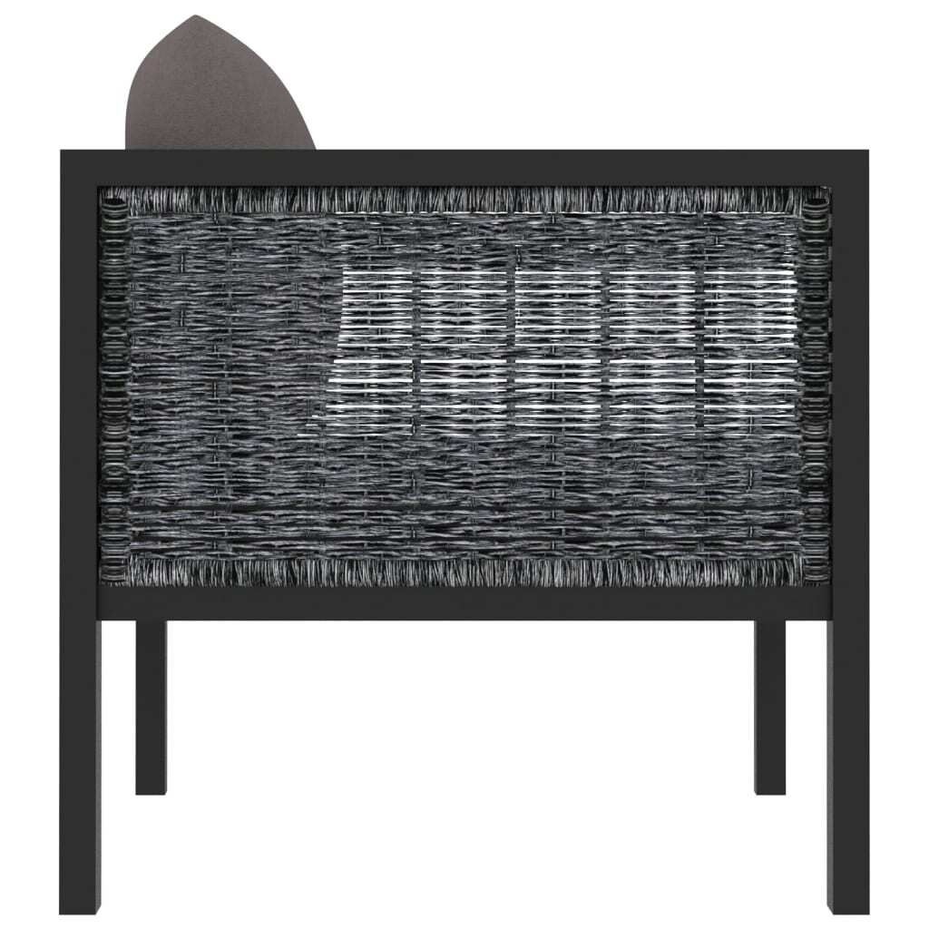 Sectional Corner Sofa with Right Armrest Poly Rattan Anthracite