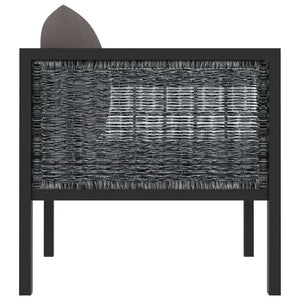 Sectional Corner Sofa with Right Armrest Poly Rattan Anthracite