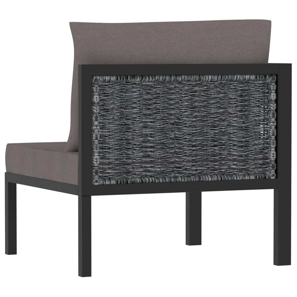 Sectional Corner Sofa with Right Armrest Poly Rattan Anthracite