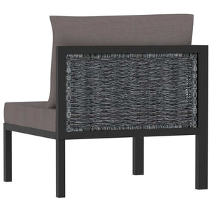 Sectional Corner Sofa with Right Armrest Poly Rattan Anthracite