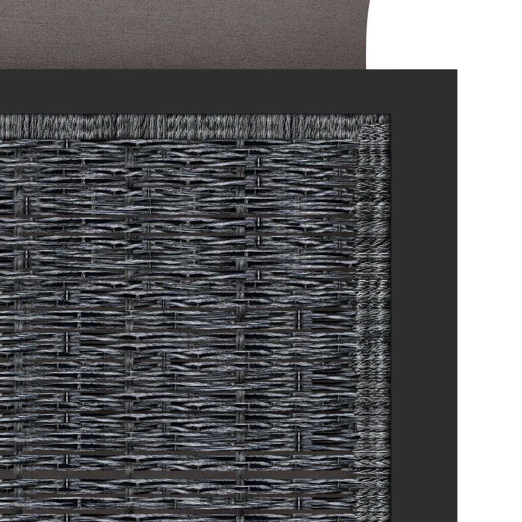 Sectional Corner Sofa with Right Armrest Poly Rattan Anthracite