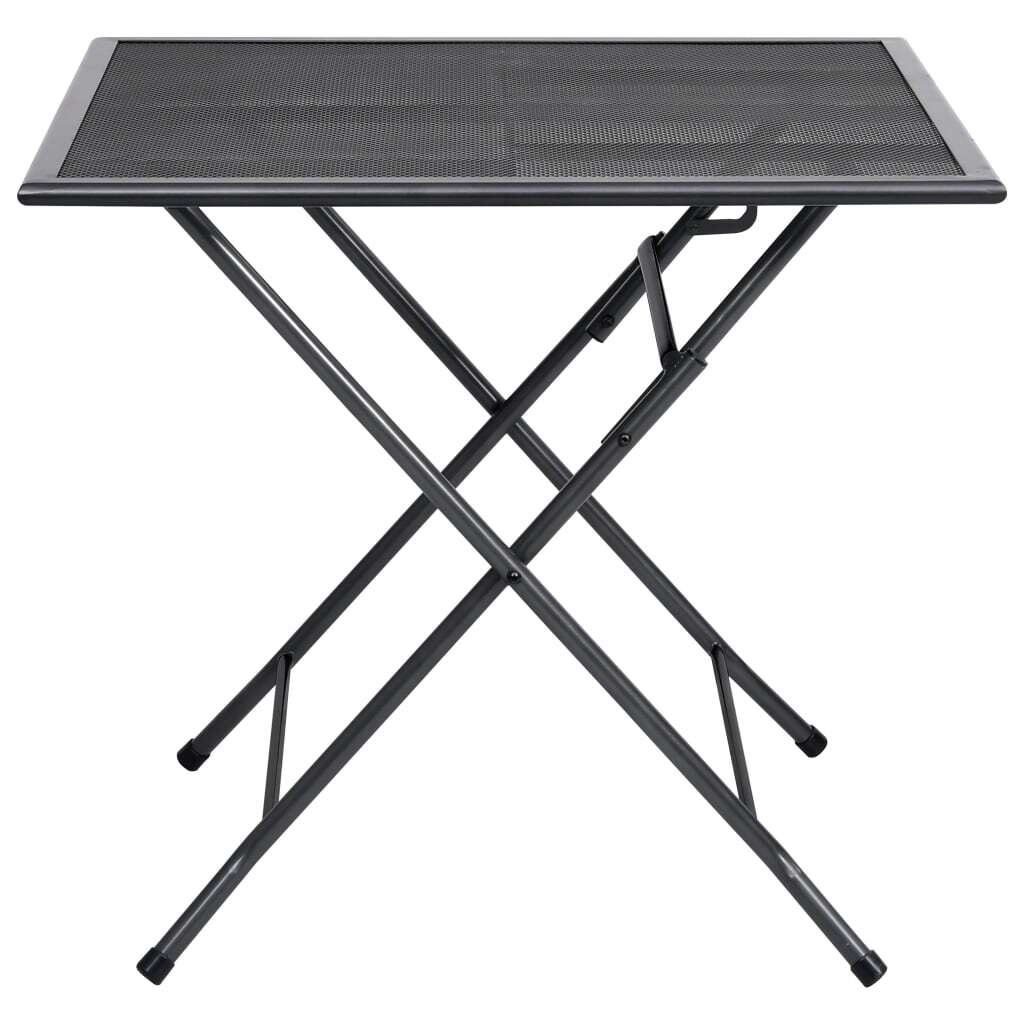 Folding Mesh Table 31.5"x31.5"x28.3" Steel Anthracite