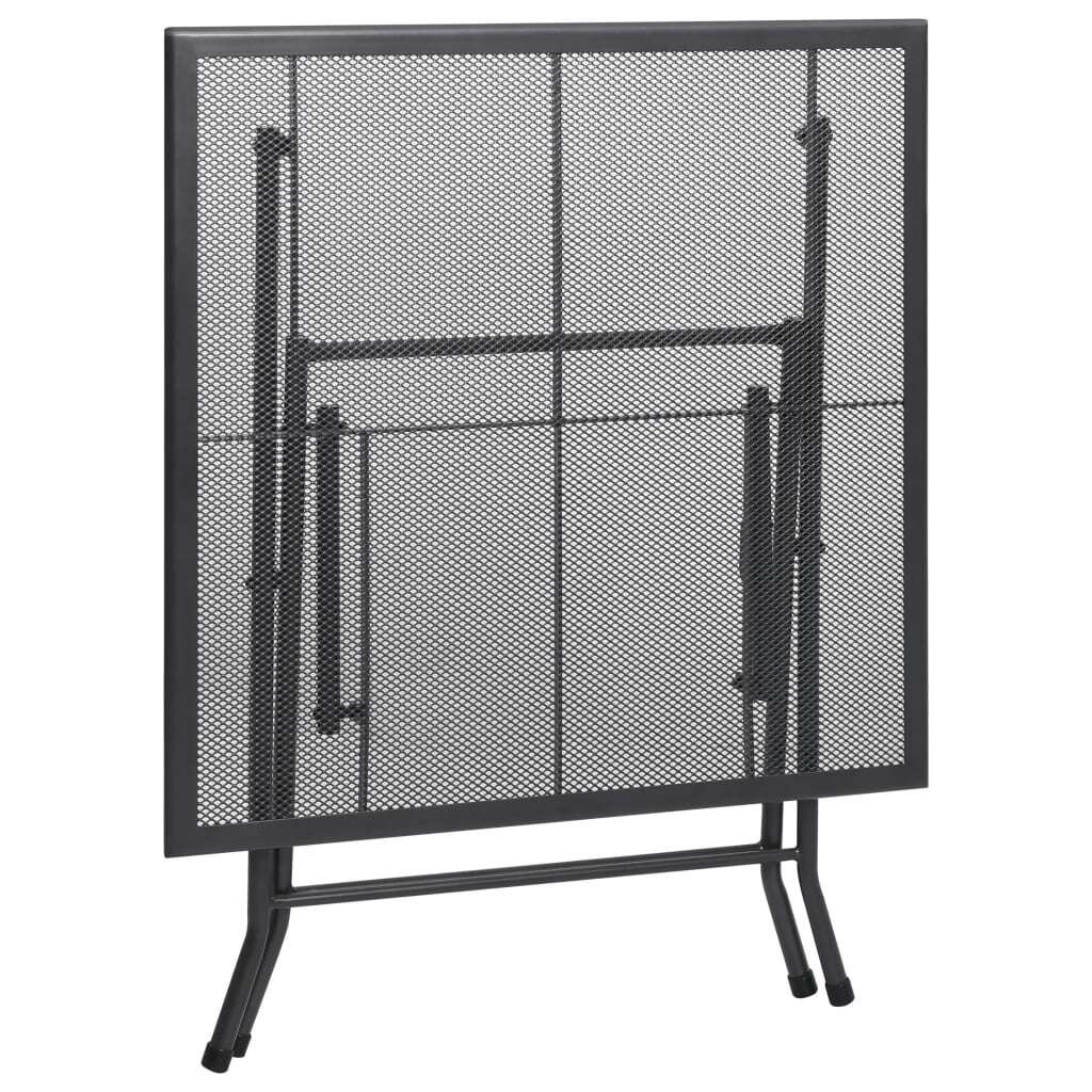 Folding Mesh Table 31.5"x31.5"x28.3" Steel Anthracite