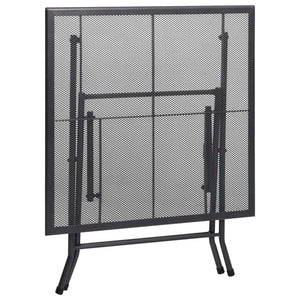 Folding Mesh Table 31.5"x31.5"x28.3" Steel Anthracite