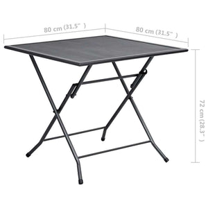 Folding Mesh Table 31.5"x31.5"x28.3" Steel Anthracite