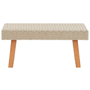 Patio Coffee Table Poly Rattan Beige