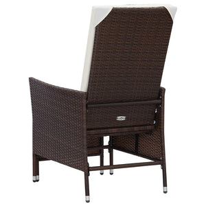2 Piece Patio Lounge Set with Cushions Poly Rattan Brown