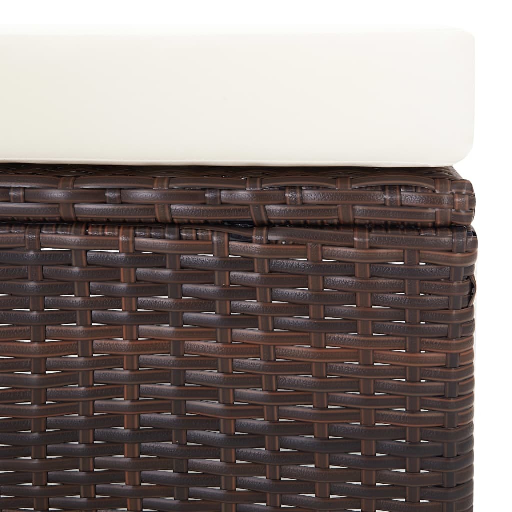 2 Piece Patio Lounge Set with Cushions Poly Rattan Brown