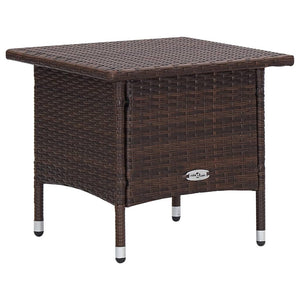 2 Piece Patio Lounge Set with Cushions Poly Rattan Brown