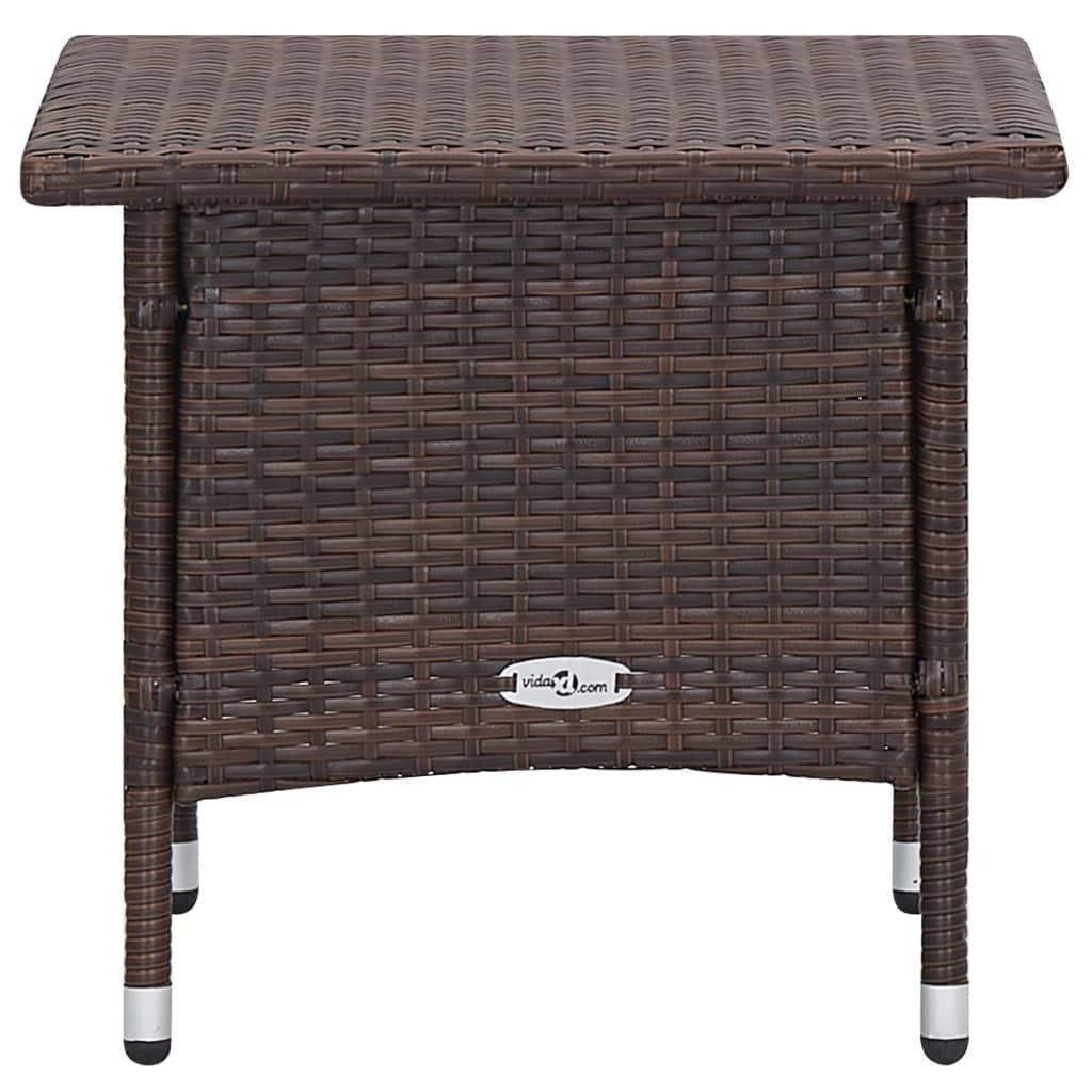 2 Piece Patio Lounge Set with Cushions Poly Rattan Brown