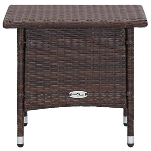 2 Piece Patio Lounge Set with Cushions Poly Rattan Brown