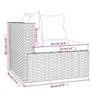 10 Piece Patio Lounge Set with Cushions Poly Rattan Black