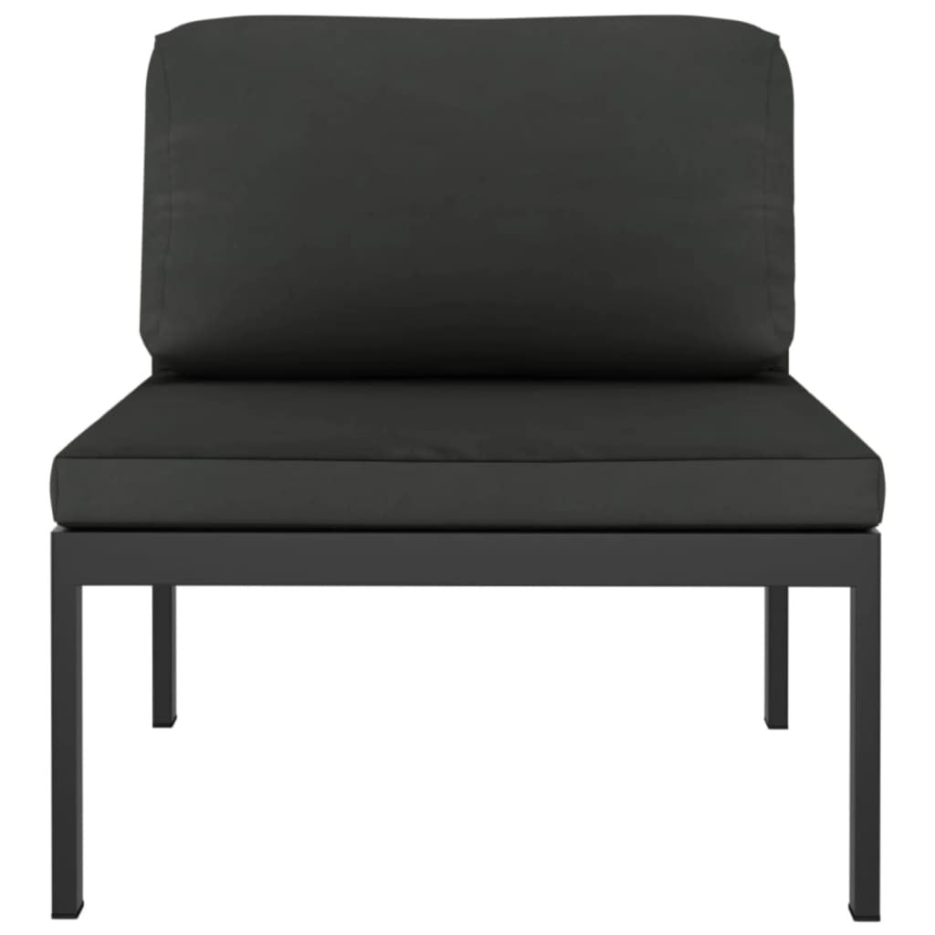 5 Piece Patio Lounge Set with Cushions Aluminum Anthracite