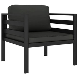 3 Piece Patio Lounge Set with Cushions Aluminum Anthracite