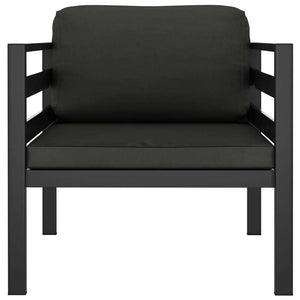 3 Piece Patio Lounge Set with Cushions Aluminum Anthracite