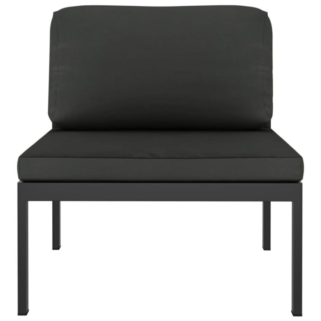4 Piece Patio Lounge Set with Cushions Aluminum Anthracite