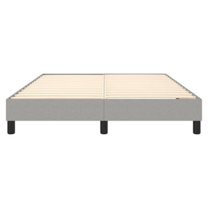 Box Spring Bed Frame Light Gray Queen Fabric (US Only)