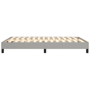 Box Spring Bed Frame Light Gray Queen Fabric (US Only)