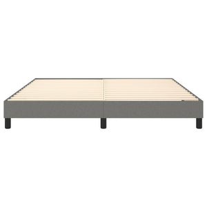 Box Spring Bed Frame Dark Gray King Fabric (US Only)