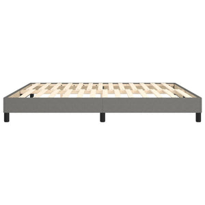 Box Spring Bed Frame Dark Gray King Fabric (US Only)