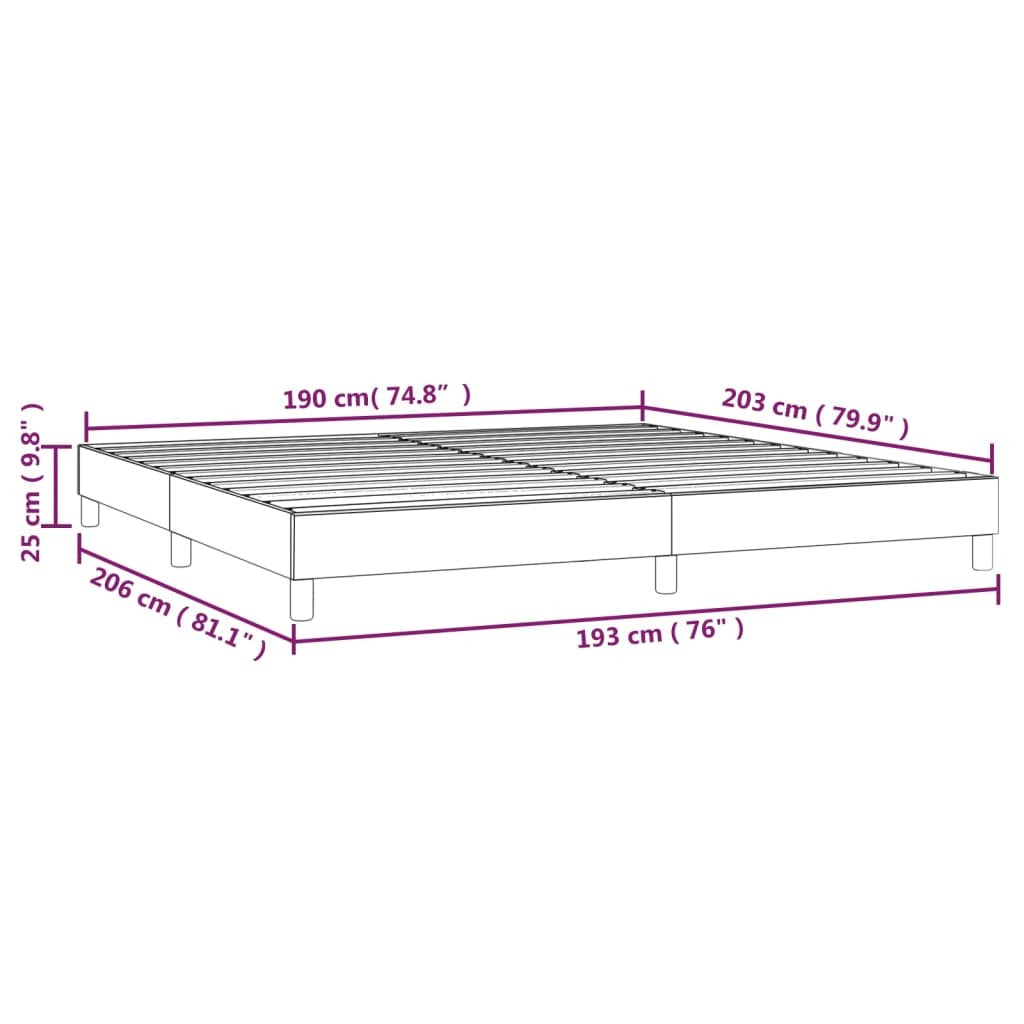 Box Spring Bed Frame Dark Gray King Fabric (US Only)