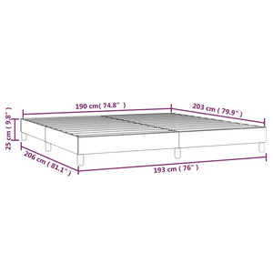 Box Spring Bed Frame Dark Gray King Fabric (US Only)