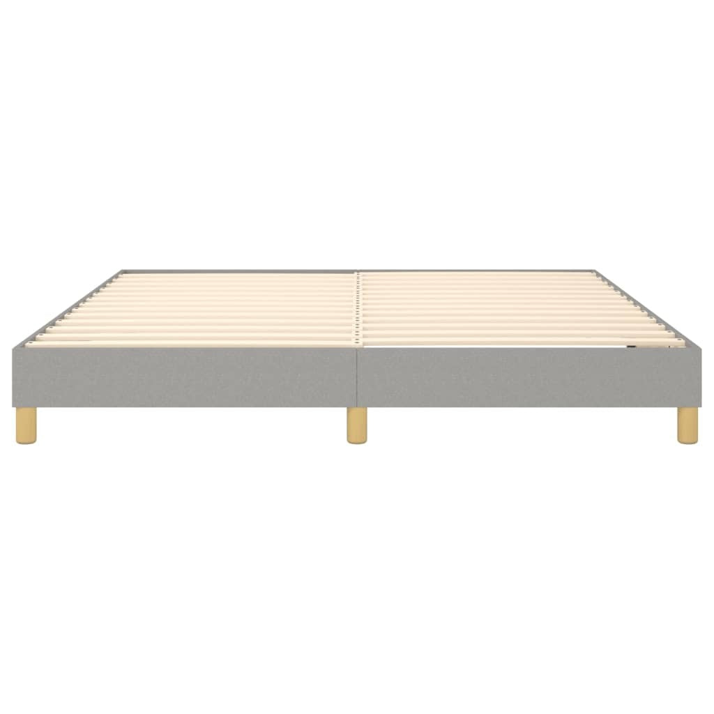 Box Spring Bed Frame Light Gray King Fabric (US Only)
